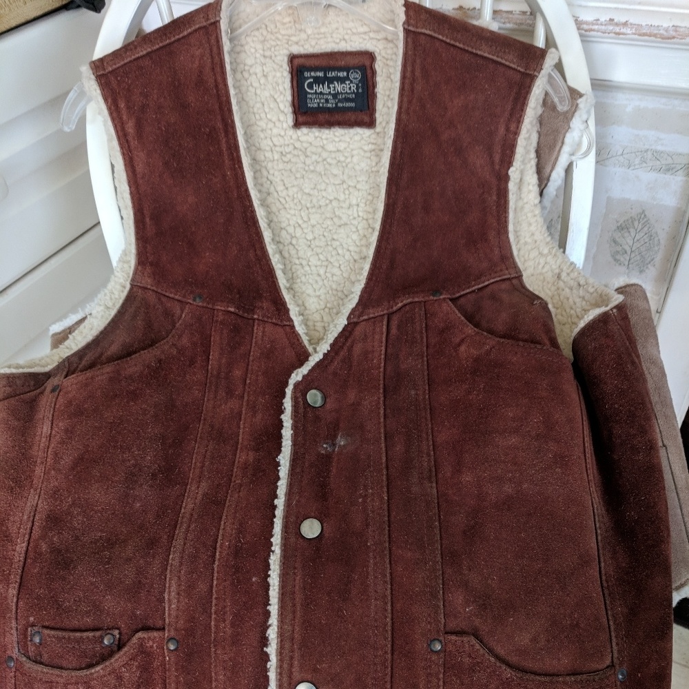 Challenger brand Sherpa Genuine Leather Vest